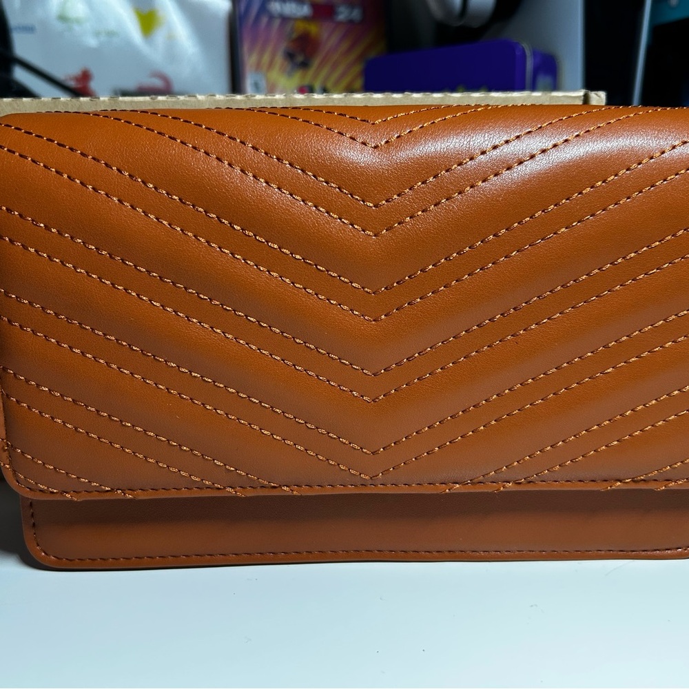 Peacocktion Elegant brown faux Leather Women's wallet/Bag with tassel